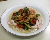 カリカリお揚げと夏野菜ソテーの冷麺作り方5写真
