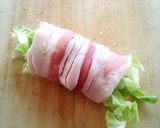 キャベツの豚バラ巻きdeウスターマヨ炒め作り方5写真