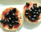 蒸し黒豆のジャムチーズトースト作り方2写真