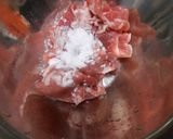豚小間切れ肉と小松菜炒め・のせご飯作り方2写真