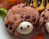 赤飯で＊キャラ弁おにぎり作り方3写真