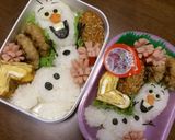 キャラ弁オラフアナと雪の女王作り方4写真