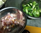 ネバネバ野菜炒め　スイートチリソースかけ作り方1写真