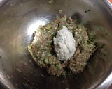 セロリの葉いりの椎茸肉詰め蒸し作り方4写真