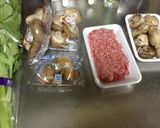 セロリの葉いりの椎茸肉詰め蒸し作り方1写真
