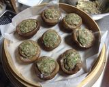 セロリの葉いりの椎茸肉詰め蒸し作り方6写真