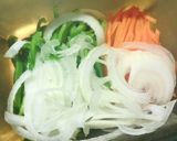 野菜たっぷり♥鯖水煮＆新玉葱の甘酢和え作り方5写真