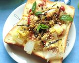 バジル香る✿新玉葱の塩昆布カレートースト作り方5写真