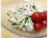 夏レシピ★ささみときゅうりの青じそサラダ作り方4写真