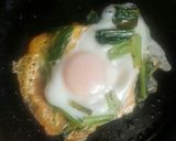 小松菜チーズの巣ごもり目玉焼き作り方3写真