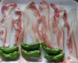 ししとうの豚肉巻き、塩・コショウ作り方1写真