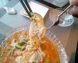 【徳山冷麺】豚バラのトマトソース温玉のせ作り方4写真