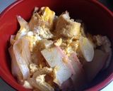 玉ねぎと油揚げの卵とじ丼作り方4写真