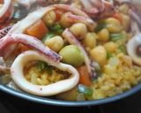 いかとひよこ豆のパエリア作り方9写真