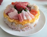 海鮮ちらし寿司ケーキ作り方8写真