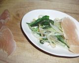 水菜ともやしの鶏ハムサラダ作り方3写真
