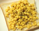 バジル香る✿コーンの塩昆布カレートースト作り方2写真