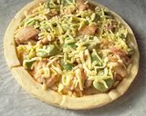 そら豆と照り焼きチキンチーズのピザ作り方11写真