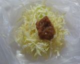薄揚げで千切りキャベツを挟んで焼く作り方2写真