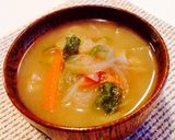 娘達の大好物レンコン切り干し大根お味噌汁作り方7写真