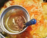 胡麻の風味満点☺人参と油揚げの胡麻味噌汁作り方5写真