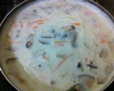 十三浜ワカメうどんの茹で汁でミルクスープ作り方4写真