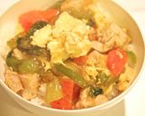 鶏肉とチンゲン菜の八宝菜風丼作り方5写真