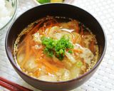 胡麻の風味満点☺人参と油揚げの胡麻味噌汁作り方8写真