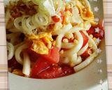 簡単ランチ♪揚げ玉とトマトのサラダうどん作り方3写真