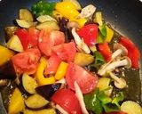 夏野菜と粉チーズのバルサミコパスタ作り方2写真
