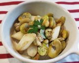 空豆と長葱のアンチョビ炒め作り方3写真