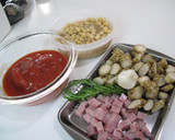 新ごぼうとひよこ豆のトマト煮作り方1写真