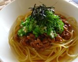納豆とオクラのスープパスタ作り方7写真