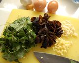 キクラゲとモロヘイヤの素麺チャンプルー作り方1写真