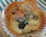 餃子の皮でキノコとほうれん草のキッシュ作り方8写真