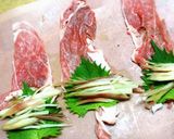 夏にオススメ☆大葉と茗荷の香り肉巻き作り方2写真