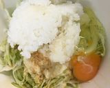 簡単！長芋とキャベツのお好み焼きTKG作り方1写真