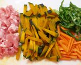 かぼちゃと豚肉の天かす炒め作り方1写真