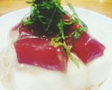 冷奴　～ﾏｸﾞﾛの山かけ風～作り方3写真