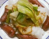 キャンプの朝ごはん♪アツアツキャベツ丼♪作り方3写真