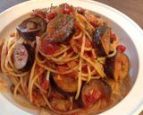 夏野菜パスタ☆たっぷりナスのトマトソース作り方9写真