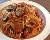 夏野菜パスタ☆たっぷりナスのトマトソース作り方10写真