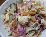 貝柱と花びら茸、まいたけの炊き込みご飯♪作り方5写真