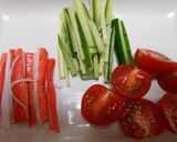 千切りキャベツと茹で玉子入り冷やしうどん作り方3写真