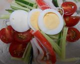 千切りキャベツと茹で玉子入り冷やしうどん作り方11写真