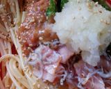 夏味☆ルクエ♡梅じゃこおろしの冷製パスタ作り方4写真