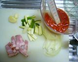 レンジで作る２♪ベーコンのトマトパスタ作り方1写真