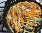 コールラビ・にんじん・豚肉のきんぴら作り方6写真