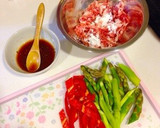 簡単！アスパラと豚肉の中華炒め♡作り方1写真