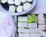 簡単❀つるりんささ身とトロ茄子長葱炒め煮作り方1写真